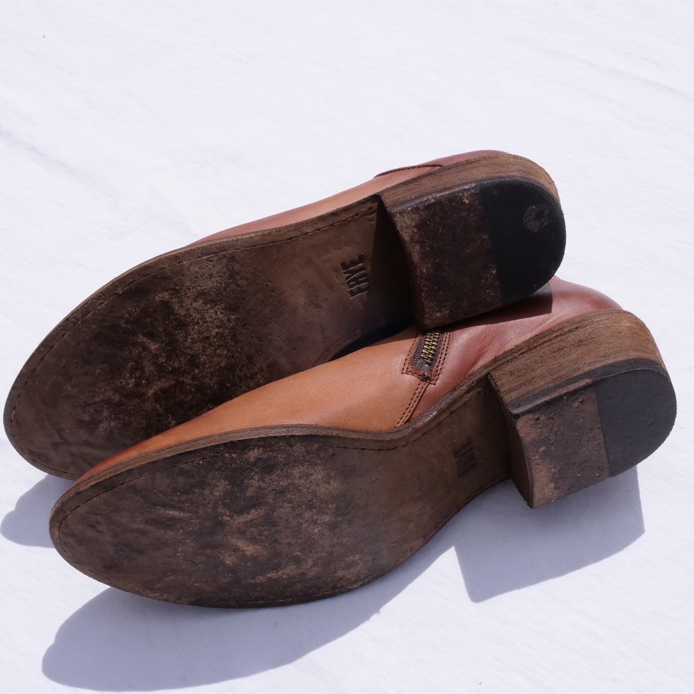 Modern Frye fawn brown leather Caron‎ Piping booties - Picture 7 of 8